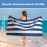 Blumtal XXL Microfibre Beach Towel – Compact and Quick-Drying Towel / Beach Towel 90 x 180 cm – Beach Blanket Sand-Free with Band – Microfibre Towels – Beach Blanket in Blue Stripes