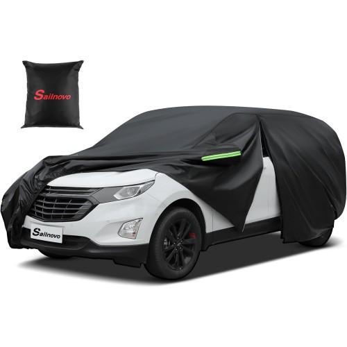 Sailnovo Car Cover Waterproof, All Weather 7 Layers Heavy Duty Full Outer Cover for Car Outdoor Snow Sun UV Protection with Zip for Cars (SJ6)