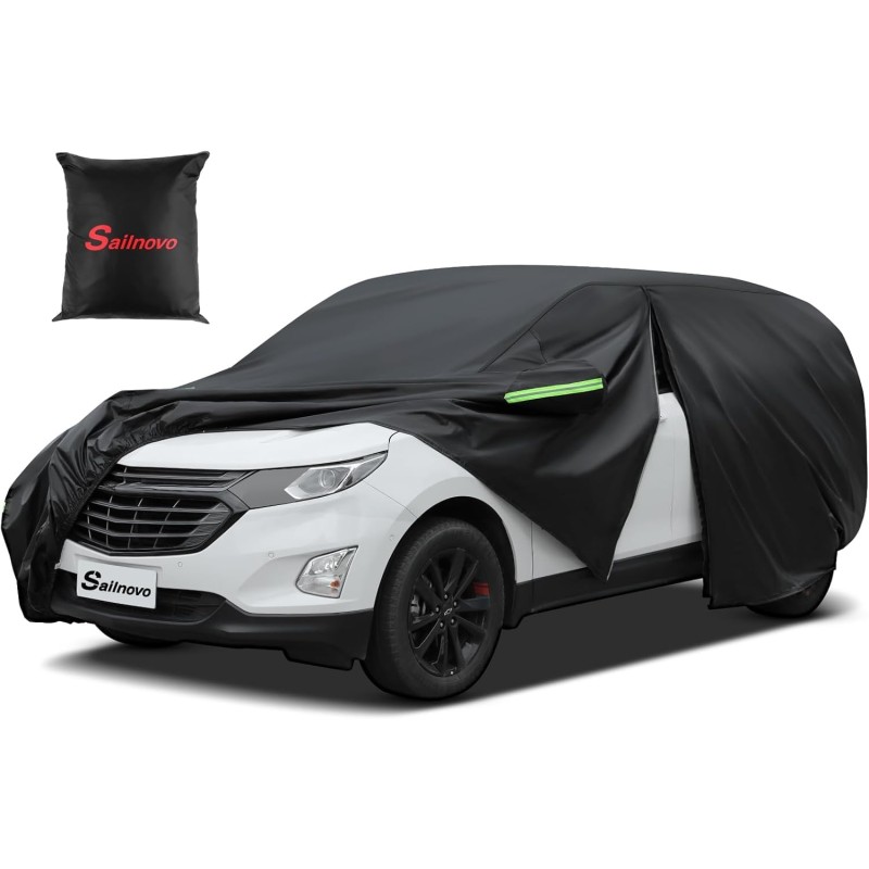 Sailnovo Car Cover Waterproof, All Weather 7 Layers Heavy Duty Full Outer Cover for Car Outdoor Snow Sun UV Protection with Zip for Cars (SJ6)