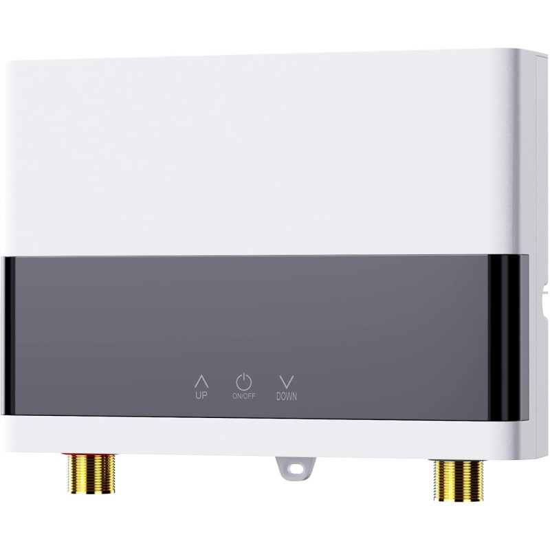 Моментален бойлер, 6000 W електрически моментален бойлер с LED дисплей за температурата, 230 V за кухня и баня с душ, без щепсел, устойчив на налягане, подходящ за бързо нагряване