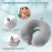 Cirorld Aeroplane Inflatable Neck Pillow, Travel Pillow, Aeroplane Neck Pillow, Adult Inflatable Neck Pillow, Travel with Eye Mask and Earplugs (Grey)