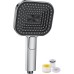 Shower Head, Water-Saving, Shower Head Large 135 mm, Hand Shower with Anti-Limescale Function, Food-Grade Silicone, 43% Water Saving, AirMix Shower Head with 3 Jet Types, Chrome (Without Hose)