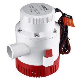 VEVOR Bilge Pump, 3000 GPH 12V Automatic Bilge Pump for Boats with Switch, 40mm Outlet Diameter, Small Boat Bilge Pump, Electric Marine Bilge Pump for Boats, Ponds, Pools, Basements