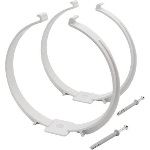 La Ventilazione STVC2150B n. 2 Collari fermatubo bianchi ø 150 mm completi di viti e tasselli 2 hose clamps white