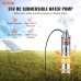 VEVOR Solar Water Pump 24V DC 277W Deep Well Pump Max Flow 2.1m3/H Max Discharge Head 83m Max Immersion Depth 20m Farm Watering Livestock Watering