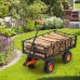 VEVOR Garden Cart Metal Garden Cart with Easy to Assemble Frame, Tilting Handcart with Convertible 2-in-1 Handle, Multipurpose Wheelbarrow with 400 Pound Load Capacity, 10 Inch Tyres