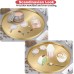 Yvttve Golden Round Metal Tray with 3 Non-Slip Serving Tray, Decorative Plate and Decorative Tray Candle Tray (Diameter 32 cm, Gold)