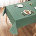 AooHome Washable Tablecloth, Green Tablecloths, 130 x 160 cm, Linen Look, Polyester Tablecloth, Water-Repellent with Lotus Effect, Durable Scratch-Resistant for Living Room, Dining Room, Balcony,