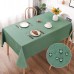 AooHome Washable Tablecloth, Green Tablecloths, 130 x 160 cm, Linen Look, Polyester Tablecloth, Water-Repellent with Lotus Effect, Durable Scratch-Resistant for Living Room, Dining Room, Balcony,