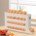 TZEKING Egg Storage Fridge, Egg Holder for 30 Eggs, 4 Levels Automatic Rolling Egg Container, Egg Holder Fridge, Egg Container for Fridge, Stackable Egg Organiser for Fridge