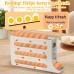 TZEKING Egg Storage Fridge, Egg Holder for 30 Eggs, 4 Levels Automatic Rolling Egg Container, Egg Holder Fridge, Egg Container for Fridge, Stackable Egg Organiser for Fridge