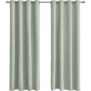 Tenger Home Curtain Scarves Blackout Curtain Opaque Curtain Bedroom with Eyelets 1 Piece (Sage Green, 120 x 120 cm)