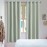Tenger Home Curtain Scarves Blackout Curtain Opaque Curtain Bedroom with Eyelets 1 Piece (Sage Green, 120 x 120 cm)