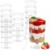 LYLIDIA Pack of 25 Dessert Glasses Plastic Dessert Bowls Desert Cups 120 ml / 4 oz Small Plastic Cups Round Transparent Plastic Cups for Weddings Parties DIY Desserts Pudding Mousse Appetizer