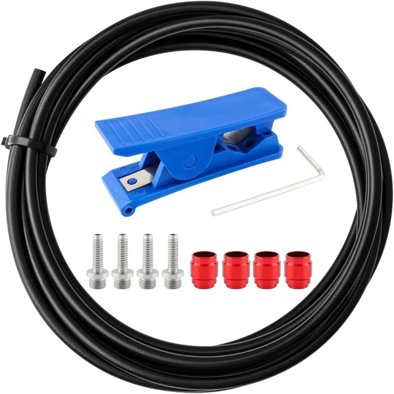 Bicycle Brake Hose and Brass Connector Insert Kit, 3000mm Bicycle Hydraulic Disc Brake Hose Kit