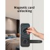 Smart Lock, Keyless Entry with Sleek Matte Black Handle, Electronic Keypad Deadbolt, Fingerprint & Touchscreen Keypad, Biometric Bluetooth Smart Lock for Front Door