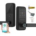 Smart Lock, Keyless Entry with Sleek Matte Black Handle, Electronic Keypad Deadbolt, Fingerprint & Touchscreen Keypad, Biometric Bluetooth Smart Lock for Front Door
