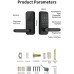 Smart Lock, Keyless Entry with Sleek Matte Black Handle, Electronic Keypad Deadbolt, Fingerprint & Touchscreen Keypad, Biometric Bluetooth Smart Lock for Front Door