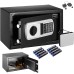 BAKAJI Electronic Safe with External Battery Box, Value Box and Burglary Protection for Home, Hotel, Wall Mounted or Freestanding, 31 x 20 x 20 cm (Black)