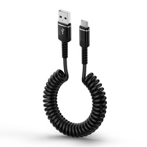 Spiral Cable USB C Android Car Cable, Type C Mobile Phone Charging Cable Fast Charging Cable for Samsung Galaxy S25 S24 Ultra S23FE S22 S21 S20 A56 A55 5G A54 A53 A36 A35 A34 A17 A16 A15 A14 iPhone 17