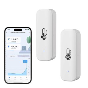 Smart Thermometer Hygrometer, WiFi & Bluetooth Dual Mode Indoor Temperature Humidity Sensor, Room Temperature Monitoring with App Monitoring, Data Storage for Home, Greenhouse, Garage, Basement, 2