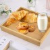 ADERTOS Serving Tray, Bamboo Tray, Rectangular Wooden Tray, 30 x 20 cm, Kitchen Tray with Handles, Wooden Breakfast Tray, Serving Plates, Serving Tray for Kitchen, Dining Room, Cafe, Breakfast, Drinks