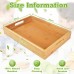 ADERTOS Serving Tray, Bamboo Tray, Rectangular Wooden Tray, 30 x 20 cm, Kitchen Tray with Handles, Wooden Breakfast Tray, Serving Plates, Serving Tray for Kitchen, Dining Room, Cafe, Breakfast, Drinks