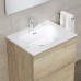 BAIKAL Recessed Bathroom Sink Ceramic Rectangular Basin Gloss White Easy Fit Depth 39cm Width 61cm