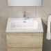 BAIKAL Recessed Bathroom Sink Ceramic Rectangular Basin Gloss White Easy Fit Depth 39cm Width 61cm