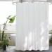 EurCross White Shower Curtain, 200 x 180 cm, Waterproof, Anti-Mould Shower/Bath Curtain for the Bathroom, Textile Fabric, Washable, Quick-Drying, Bathroom Curtain with 14 Rings
