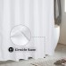 EurCross White Shower Curtain, 200 x 180 cm, Waterproof, Anti-Mould Shower/Bath Curtain for the Bathroom, Textile Fabric, Washable, Quick-Drying, Bathroom Curtain with 14 Rings