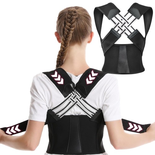 Adjustable back posture belt, back straightener, breathable shoulder strap, posture correction for back, neck and shoulder, posture trainer for women and men