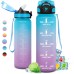 KollyKolla 500ml Plastic Cylindrical Reusable Water Bottle with Time Marker, Suitable for Bike, Sports, School, Girls