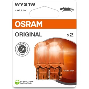 Osram Original 12 V, WY21W, 7504-02B, glass wedge base, halogen signal lamp, double blister (2 lamps), white