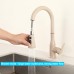 ONECE Kitchen Tap Wheat Colour with Extendible Shower 3 Shower Modes, High Pressure Tap Kitchen Sink Mixer Tap with 360° Rotation, Stainless Steel SUS304