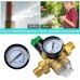Pressure Relief Valve Water Pressure Regulator, 1/2 Inch Brass Thickened Pressure Regulator Water, Water Pressure Regulator with Filter and Pressure Gauge, Suitable for Homes, Buildings, Factories