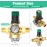 Pressure Relief Valve Water Pressure Regulator, 1/2 Inch Brass Thickened Pressure Regulator Water, Water Pressure Regulator with Filter and Pressure Gauge, Suitable for Homes, Buildings, Factories
