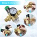 Pressure Relief Valve Water Pressure Regulator, 1/2 Inch Brass Thickened Pressure Regulator Water, Water Pressure Regulator with Filter and Pressure Gauge, Suitable for Homes, Buildings, Factories