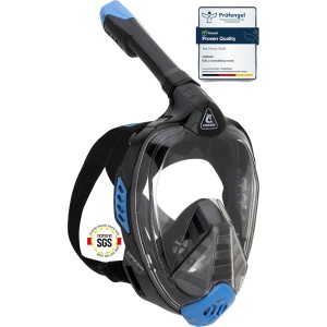 CRESSI Bali Full Face Mask-Tauchermaske Vollmaske Ultra Klare Polycarbonat Linse, 100% Silikon, Schnorchel Float Ventil, Kamera Halterung, Erwachsene