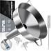 Walfos Funnel Stainless Steel Large 20 cm, Kitchen Funnel with 2 Removable Sieves and 1 Piece Cleaning Brush, Perfect for Transferring Liquids, Jam, Dry Ingredients