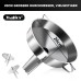 Walfos Funnel Stainless Steel Large 20 cm, Kitchen Funnel with 2 Removable Sieves and 1 Piece Cleaning Brush, Perfect for Transferring Liquids, Jam, Dry Ingredients