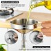 Walfos Funnel Stainless Steel Large 20 cm, Kitchen Funnel with 2 Removable Sieves and 1 Piece Cleaning Brush, Perfect for Transferring Liquids, Jam, Dry Ingredients