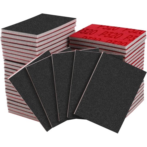 Shineboc 20 Pcs Grit Sanding Sponge Set,320 Grit Flexible Foam Filled Sanding Pad,Wet And Dry Blocks Sandpapers Sheets for Wood & Metal,Railings,Furniture Polishing.