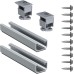 Fischer Set of 2 x Solar Metal Profile + 10 x Screws + 2 x PMU Clamps for Mounting Photovoltaic Solar Panels with Horizontal Orientation - 571965