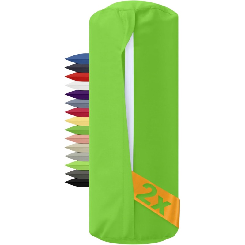 npluseins Pack of 2 - Cover for Bolster Bolster 40 x 15 cm 100% Cotton 1600.2330 40 x 15 cm Apple