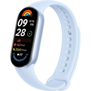 XIAOMI Smart Band 9 Fitness Tracker, AMOLED дисплей с 1200 нита, Sp02 проследяване, монитор на съня и сърдечната честота, известия, 5ATM водоустойчивост, Mi Fitness приложение, Arctic Blue