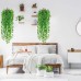 DabbOo Pack of 2 Artificial Plants Artificial Hanging Plants 80 cm Hanging Hanging Plants Plastic Plants Fake Green Begonia Long Hanging Plants for Wedding, Garden, Hanging Baskets, Wall Decoration