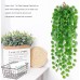DabbOo Pack of 2 Artificial Plants Artificial Hanging Plants 80 cm Hanging Hanging Plants Plastic Plants Fake Green Begonia Long Hanging Plants for Wedding, Garden, Hanging Baskets, Wall Decoration