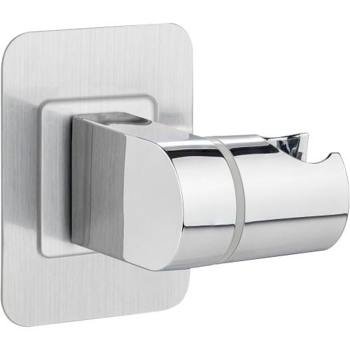 Ibergrif M20406, Shower Head Holder, No Drilling, 3M Adhesive, Adjustable Shower Holder, Hand Shower Holder, Universal, Hand Shower, Shower Holder Wall Mounting, Two Mounting Methods, Silver