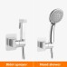 Ibergrif M20406, Shower Head Holder, No Drilling, 3M Adhesive, Adjustable Shower Holder, Hand Shower Holder, Universal, Hand Shower, Shower Holder Wall Mounting, Two Mounting Methods, Silver